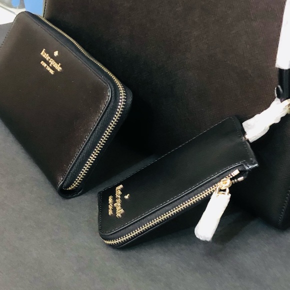 NWT Kate Spade Staci laptop tote + card case lanyard + large wallet 3PC Set - Picture 12 of 15